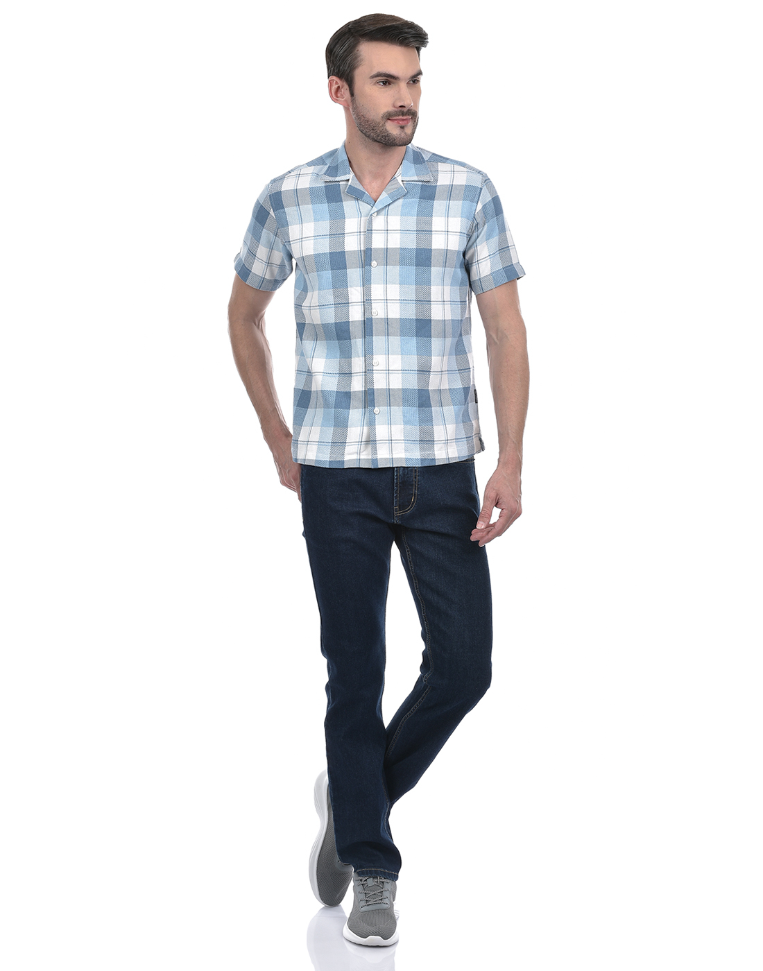 Numero Uno Men Checkered Blue Shirt
